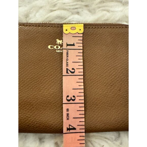 Coach Small Brown Leather Wristlet Zippered Pouch - Picture 9 of 9
